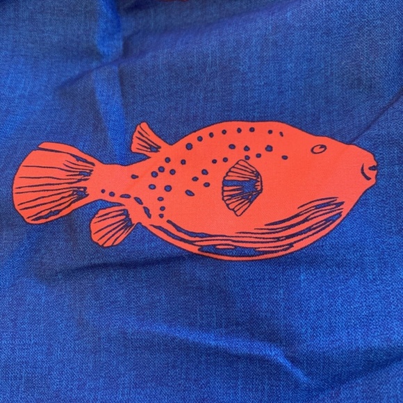 Old Navy Ocean Swim Trunks Size XL Tall 6" Pockets Blue Orange Fish Brief NWT - Picture 4 of 12